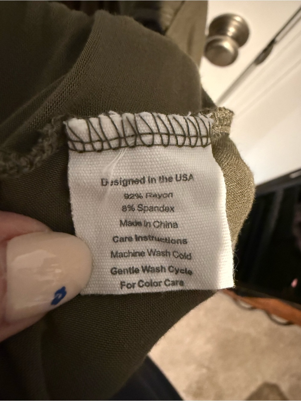 Olive Birth Gown Wrap-Front Lounge Robe with Gathered Waist - Picture 3 of 7